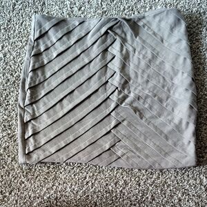 Charlotte Russe Gray Ruched Mini Pencil Skirt